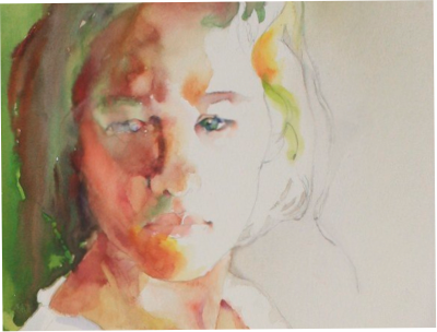 Detail from “Uncertain” - Watercolor by Kate Aubrey